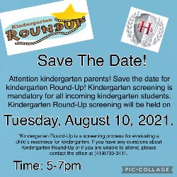 Picture of kindergarten Round-Up flyer.